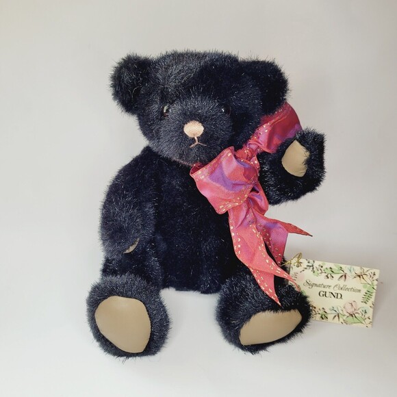 Vintage 11" Gund Limited Edition BlackJack Bear Plush 1990 Jointed & Head Moves - Picture 4 of 11